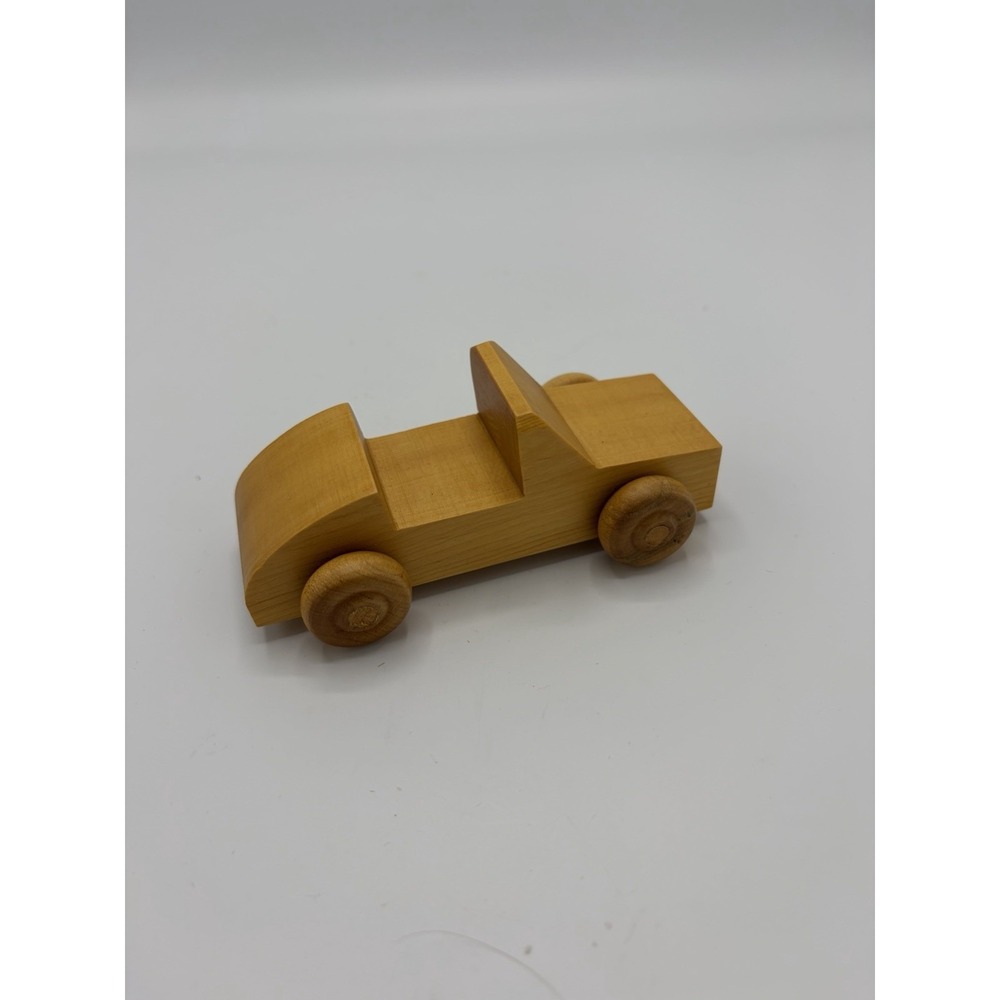 Vintage Handmade Old‎ Model Wooden Car Handcrafted Classical Rolling Toy 4.5"